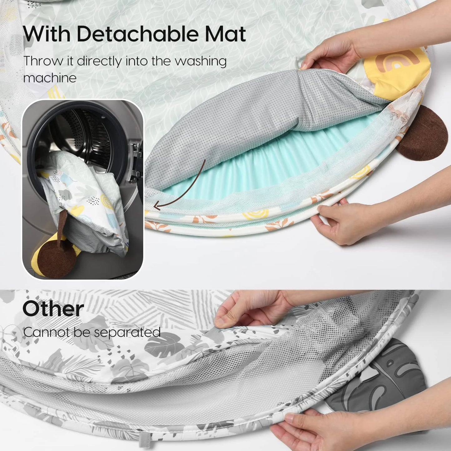 4-In-1 Baby Play Gym, Activity Gym Ball Pit with Detachable Anti-Slip Thickening Tummy Time Mat with Sensory Toys for Newborn Infant Toddler to Develop Motor and Cognition