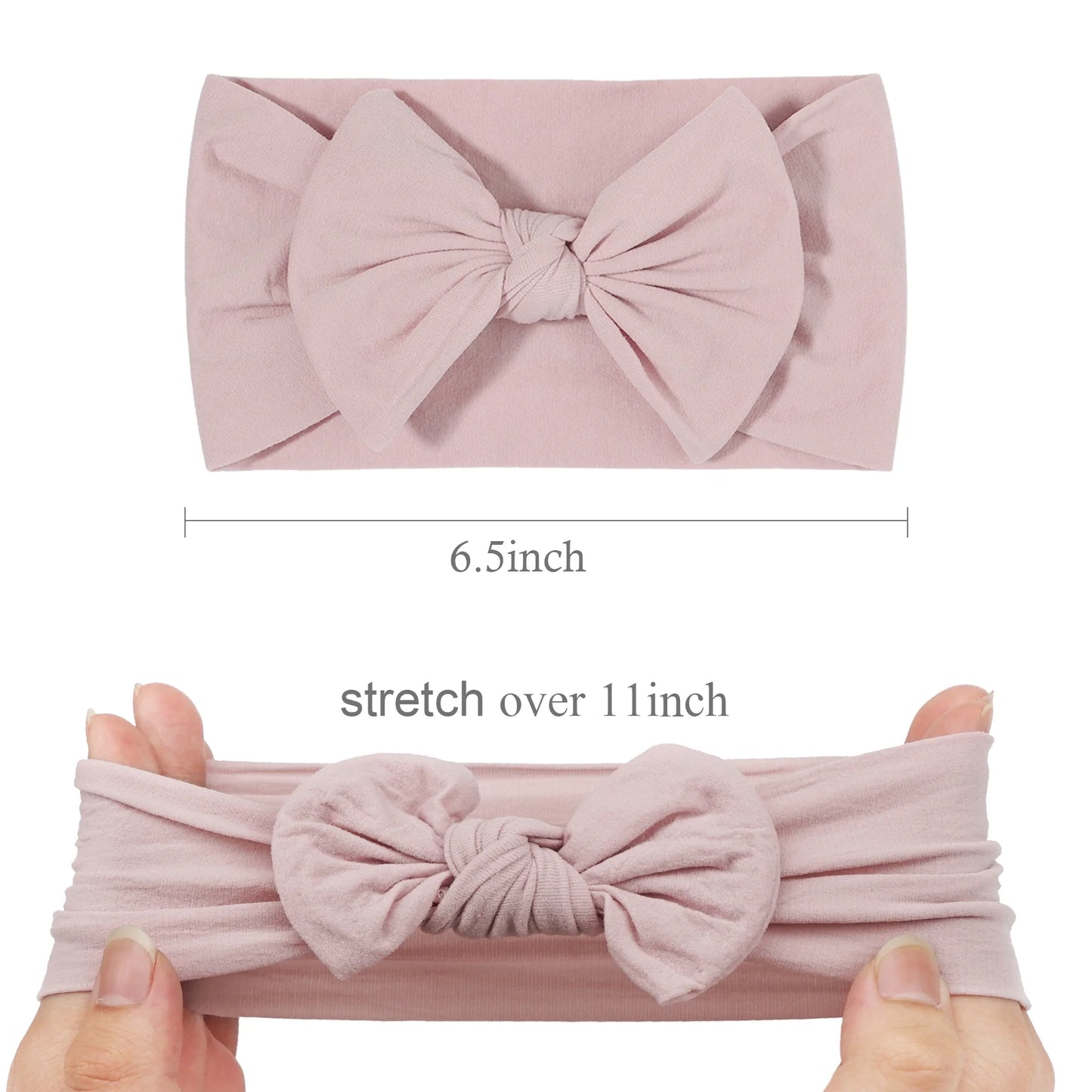 12 PCS 6.5Inch Baby Nylon Headbands Hairbands Hair Bow Elastics for Baby Girls Newborn Infant Toddlers Kids