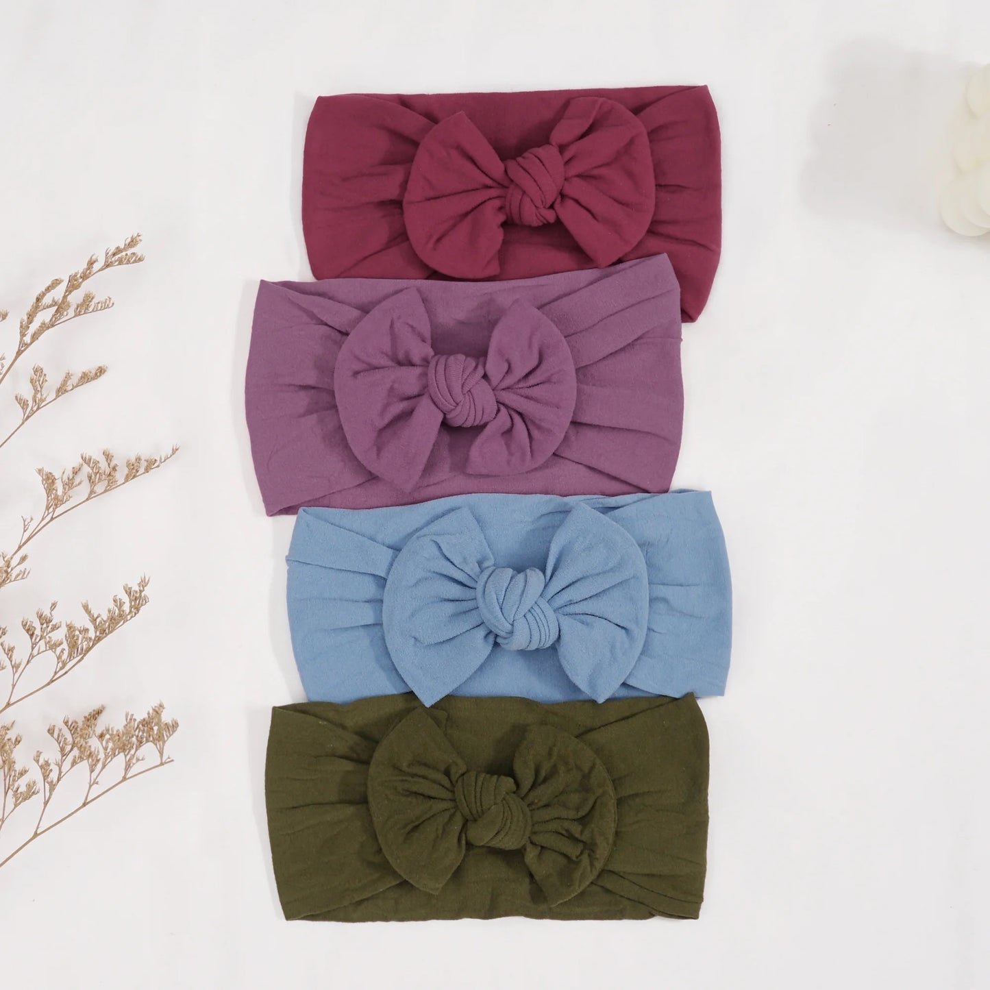 12 PCS 6.5Inch Baby Nylon Headbands Hairbands Hair Bow Elastics for Baby Girls Newborn Infant Toddlers Kids