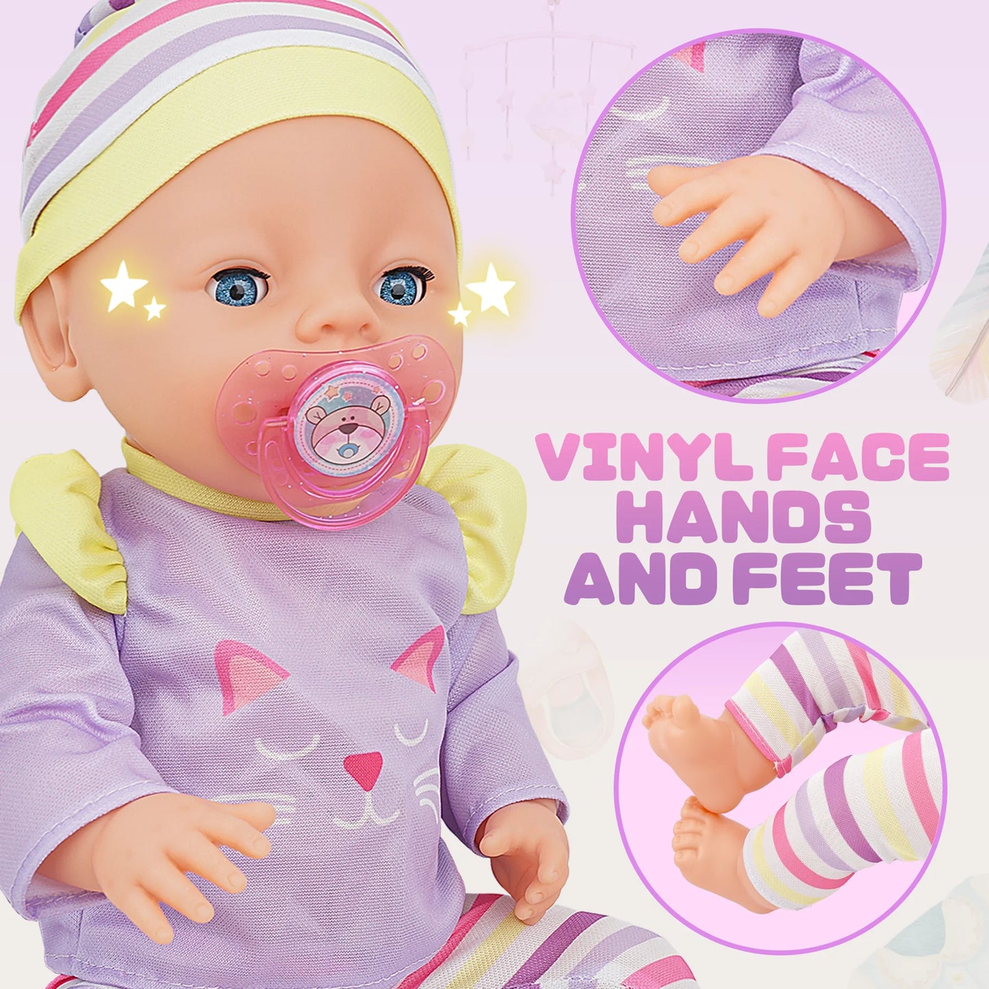 16 Inch Baby Doll, Dolls Toy Set Baby Girl Toys Pretend Play Preschool Toys Gift for Toddlers
