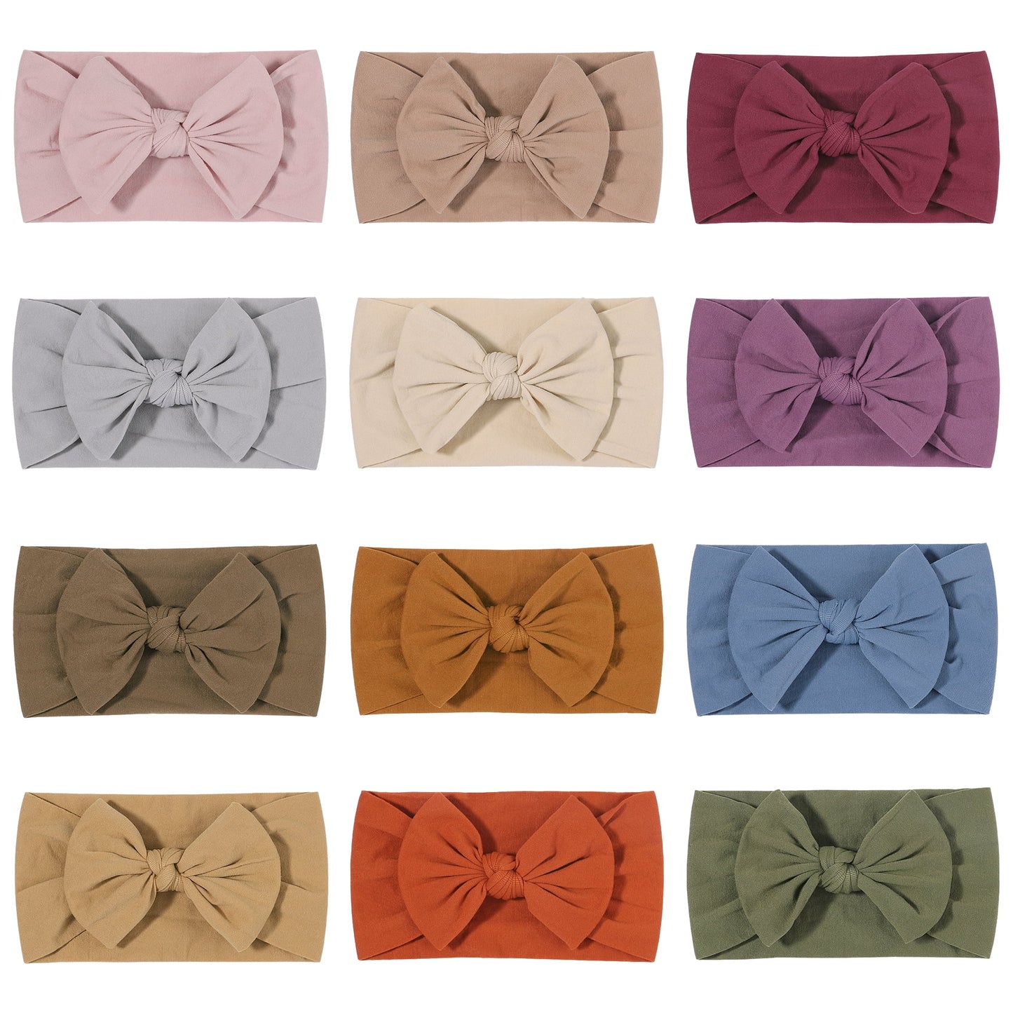 12 PCS 6.5Inch Baby Nylon Headbands Hairbands Hair Bow Elastics for Baby Girls Newborn Infant Toddlers Kids