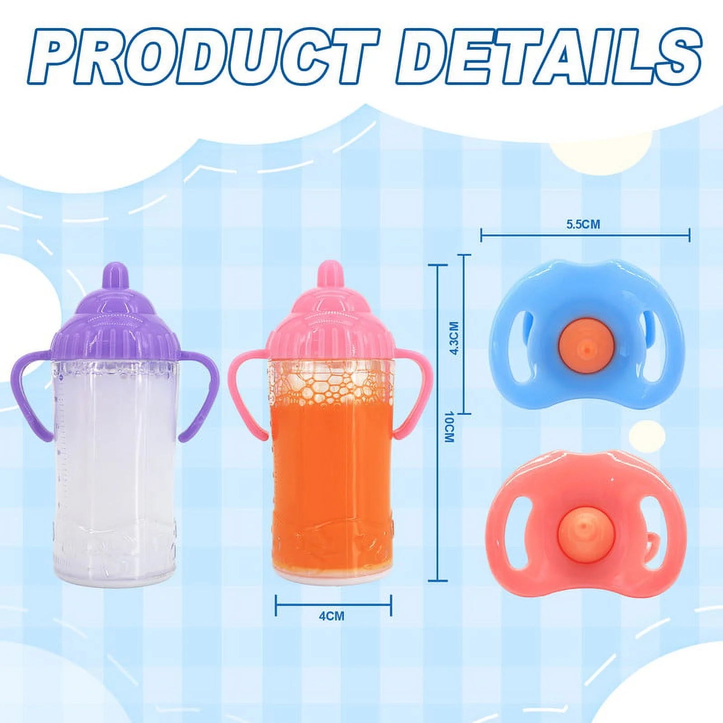 Doll Bottle Set, Baby Doll Disappearing Magic Bottles 4 Pcs