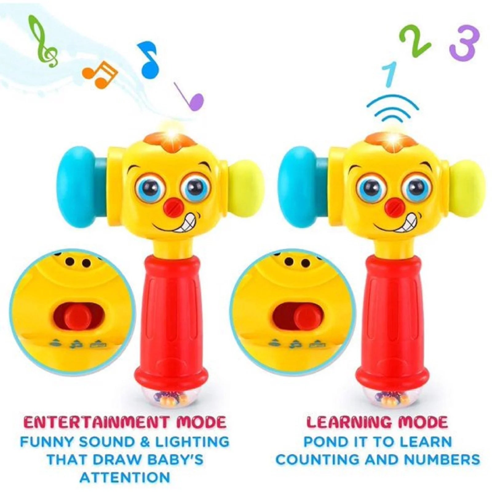 Baby Toys 6 to 12 Months Infant Toys Funny Baby Hammer with Music Sound & Light,Grab Shake Pound Baby Toys 6-12 Months,Boy Girl Gifts Baby Toys for 12-24 Months