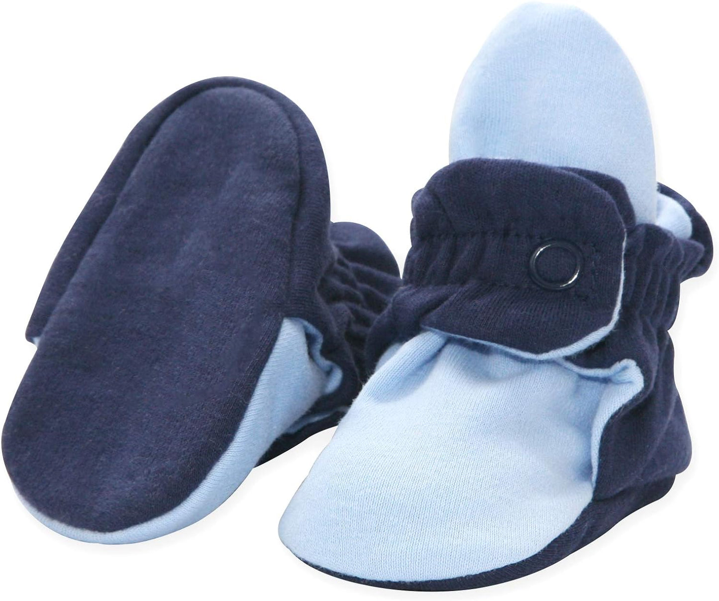 Organic Cotton Baby Booties, Soft Sole Stay-On Baby Shoes