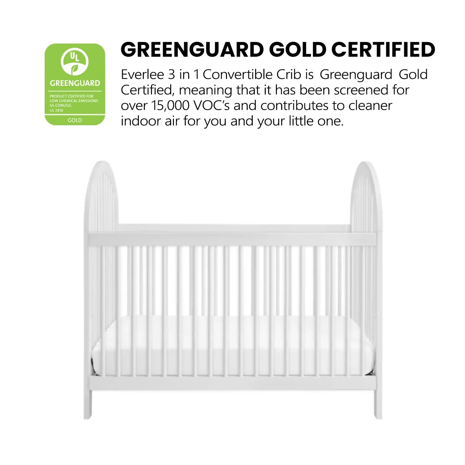 Everlee 3-In-1 Island Crib, Whitewash