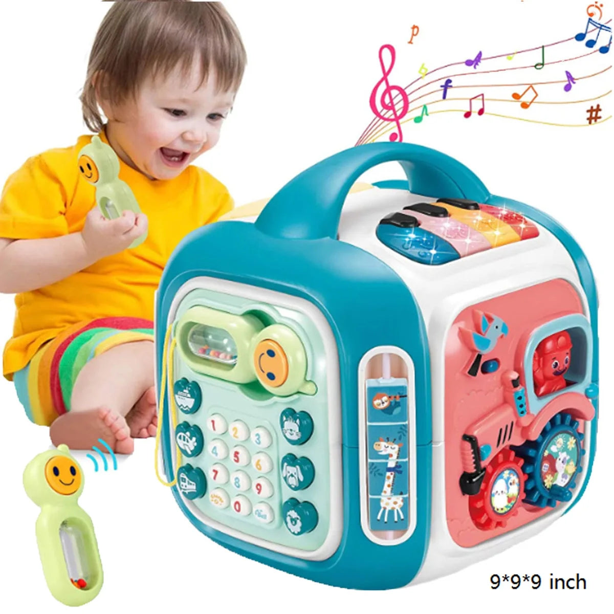 Baby Toys 12-18 Months Baby Activity Cube Infant Toys Gifts for 1 2 3 Year Old Boys Girls Kids Toddlers Learning Educational Toys All in One Baby Musical Toys for Toddlers 1-3 Birthday Gifts