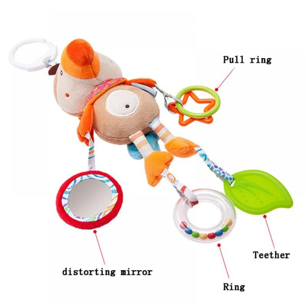 Baby Hanging Rattles Toys, Newborn Crib Toys Car Seat Stroller Toys for Infant, Animal Bell Soft Baby Sensory Rattles Toys for Babies Boys and Girls 3 to 12 Months