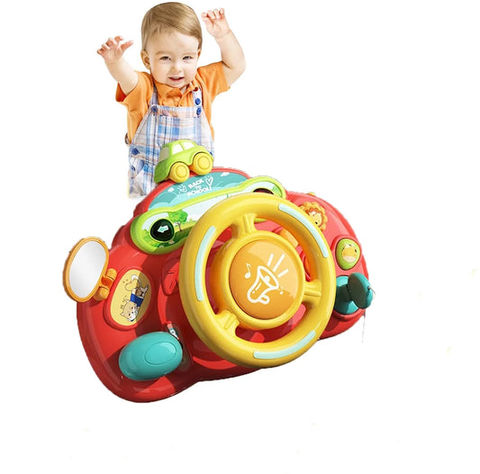 Baby Sensory Toys for 1 Year Old, Musical Steering Wheel Toy for Toddlers 1 2 Years Birthday Christmas Gifts