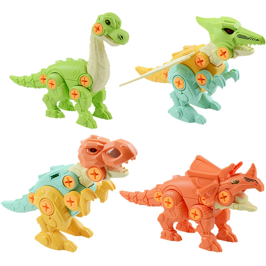 Take Apart Dinosaur Toys for Boys Building Play Kit with Screwdrivers DIY Construction Engineering Set and Learning for Kids 4 Dinosaurs Easter Christmas Birthday Gifts