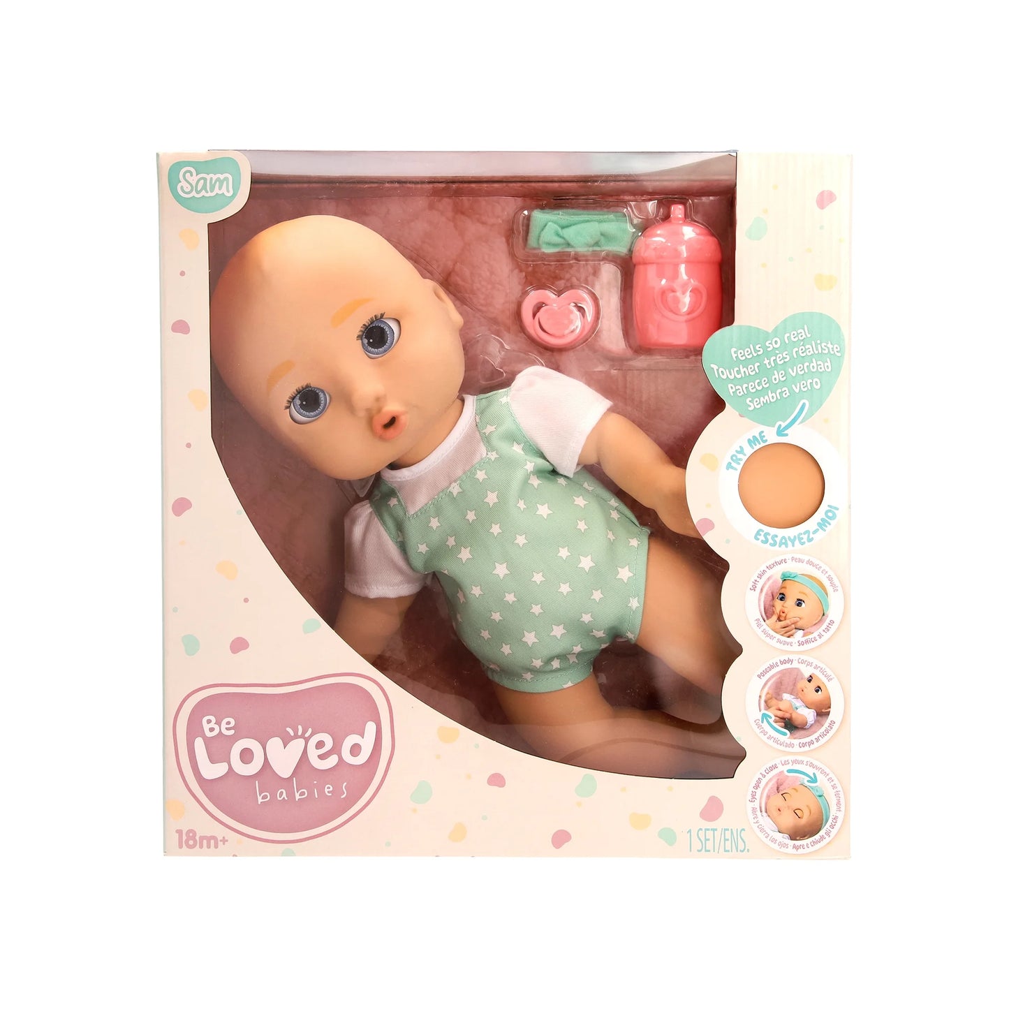 Sam - Lifelike Baby Doll for Boys and Girls, 18 Months+