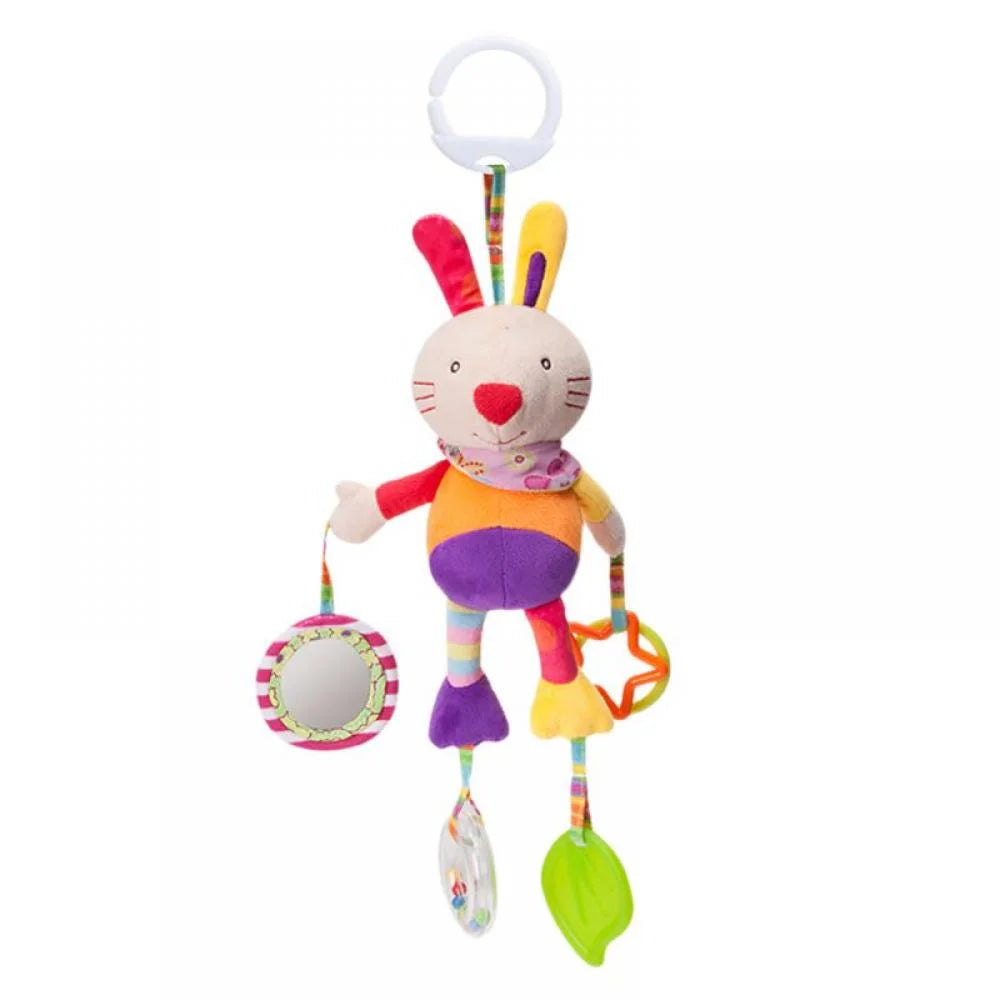 Baby Hanging Rattles Toys, Newborn Crib Toys Car Seat Stroller Toys for Infant, Animal Bell Soft Baby Sensory Rattles Toys for Babies Boys and Girls 3 to 12 Months