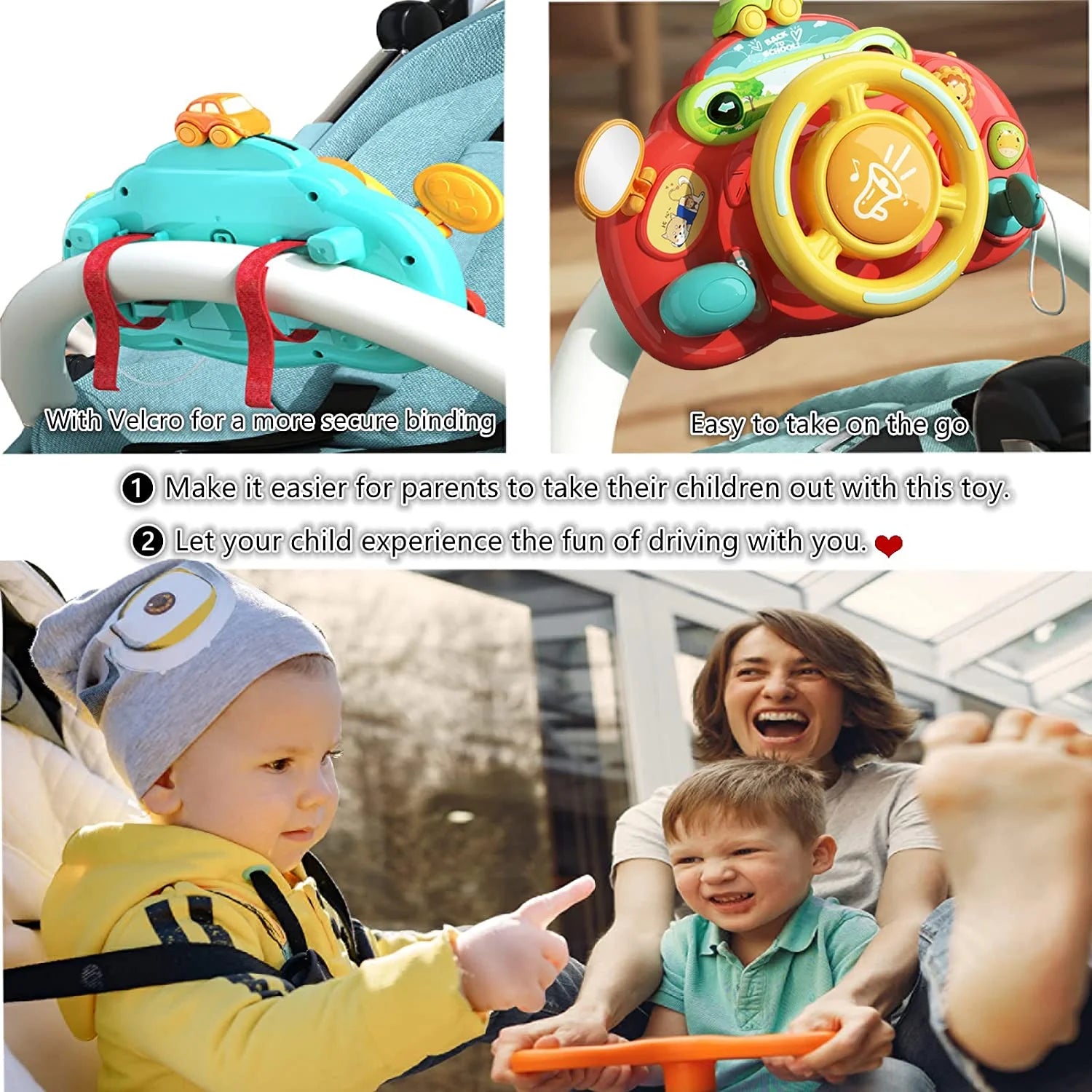 Baby Sensory Toys for 1 Year Old, Musical Steering Wheel Toy for Toddlers 1 2 Years Birthday Christmas Gifts