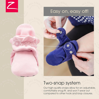 Unisex Organic Cotton Baby Booties with Gripper Soles