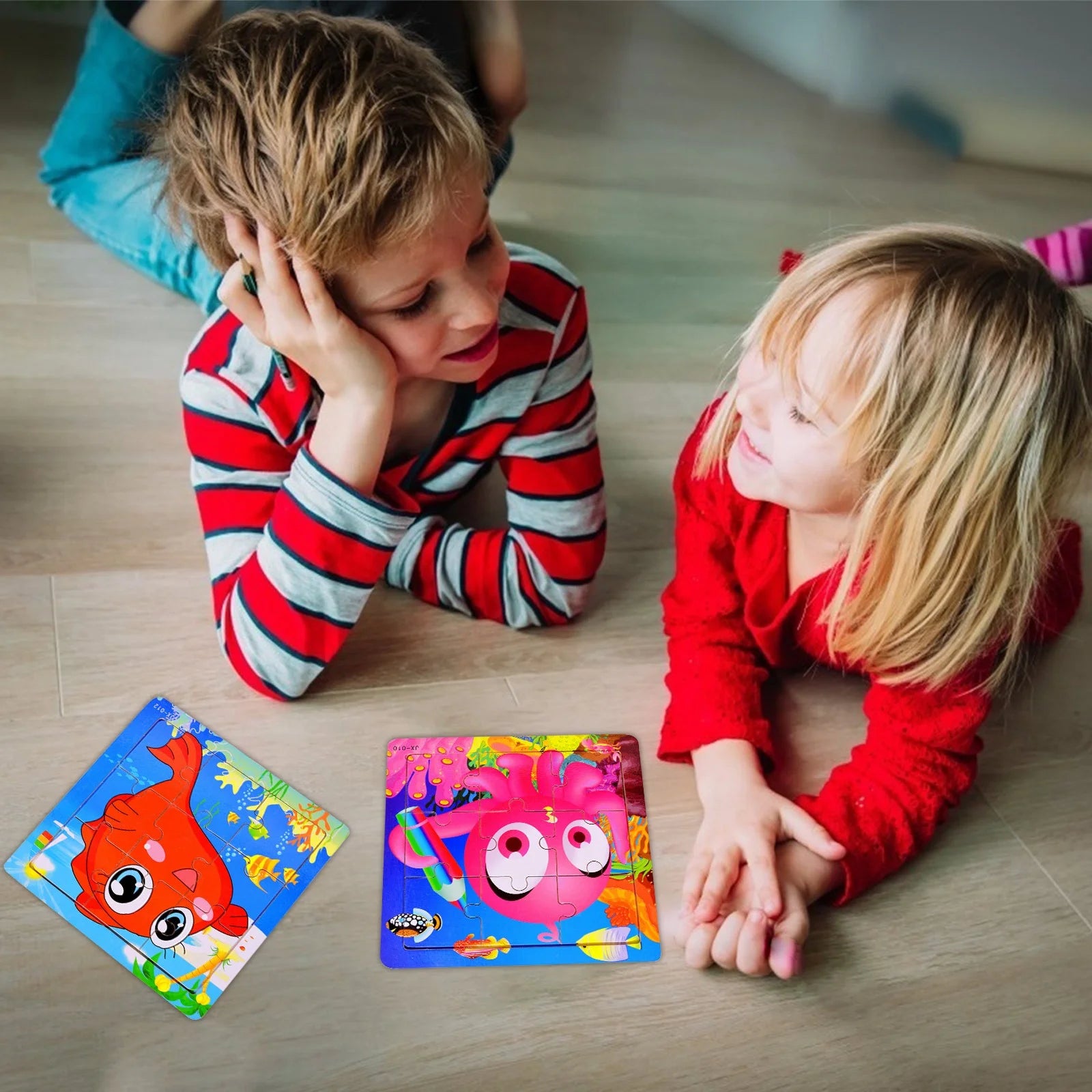 Wooden Jigsaw Puzzles for Ages 2-5 Toddler Puzzles 9 Pieces Preschool Educational Learning Toys Marine Life Puzzles for 2 3 4 Years Old Boys and Girls