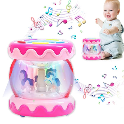 Baby Toys 6 to 12 Months, Musical Learning Infant Toys 12-18 Months - Rotating Light up Baby Music Crawling Toys Educational Toy for Girls