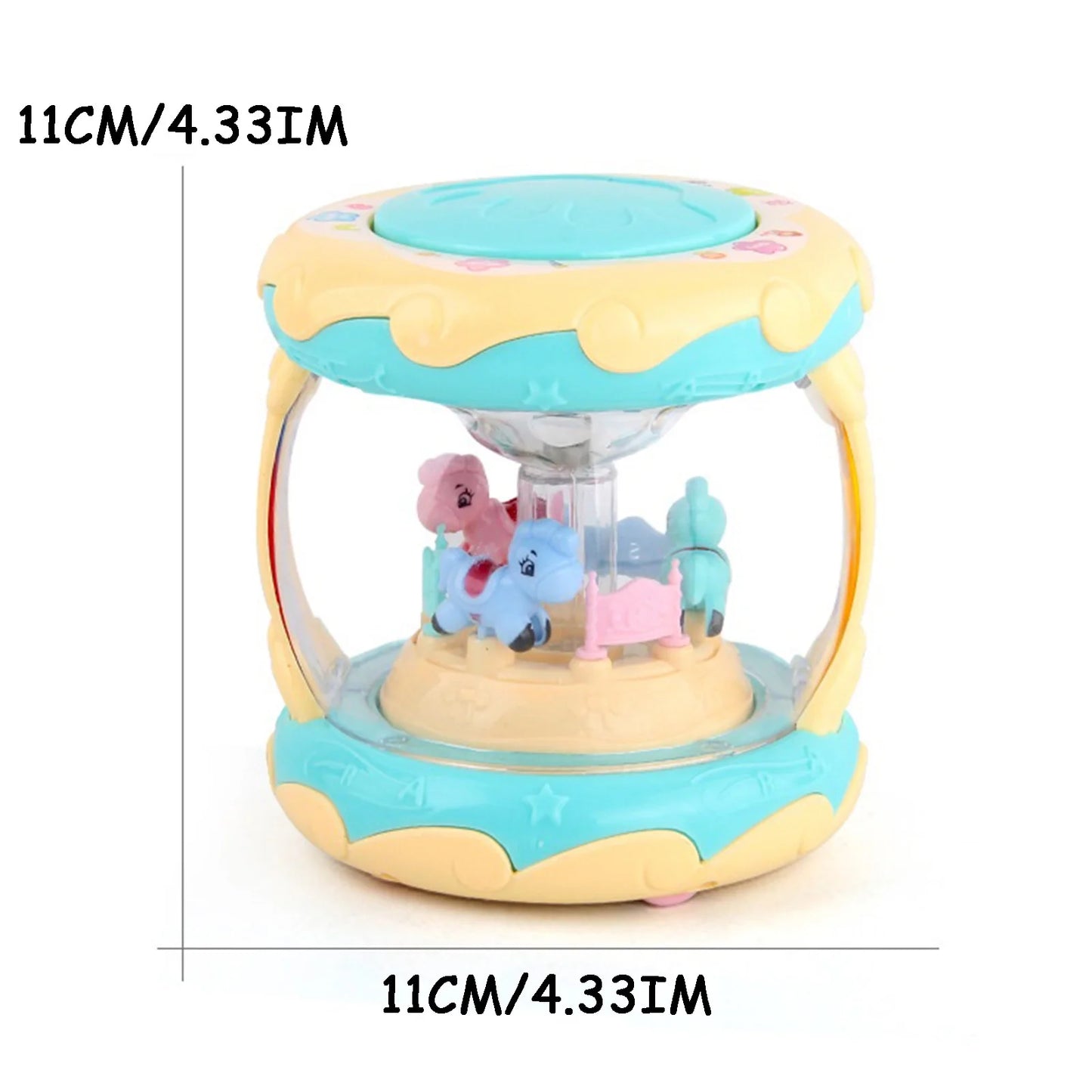 Infant Toy Carousel Hand Drum Light Music Early Education Children'S Toy