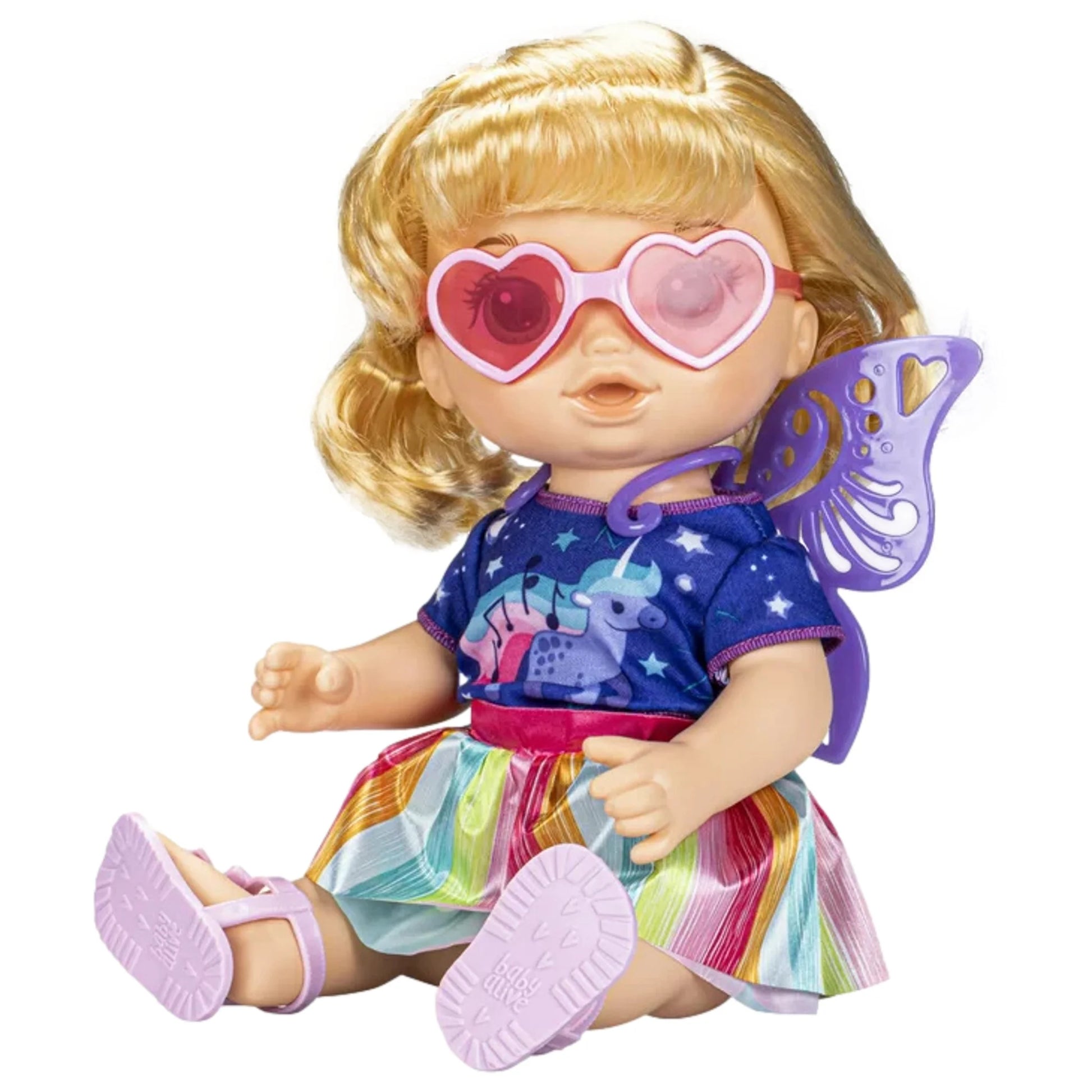 Magical Styles Baby 12 Inch Doll Blonde Hair, with 9 Dress up Accessories