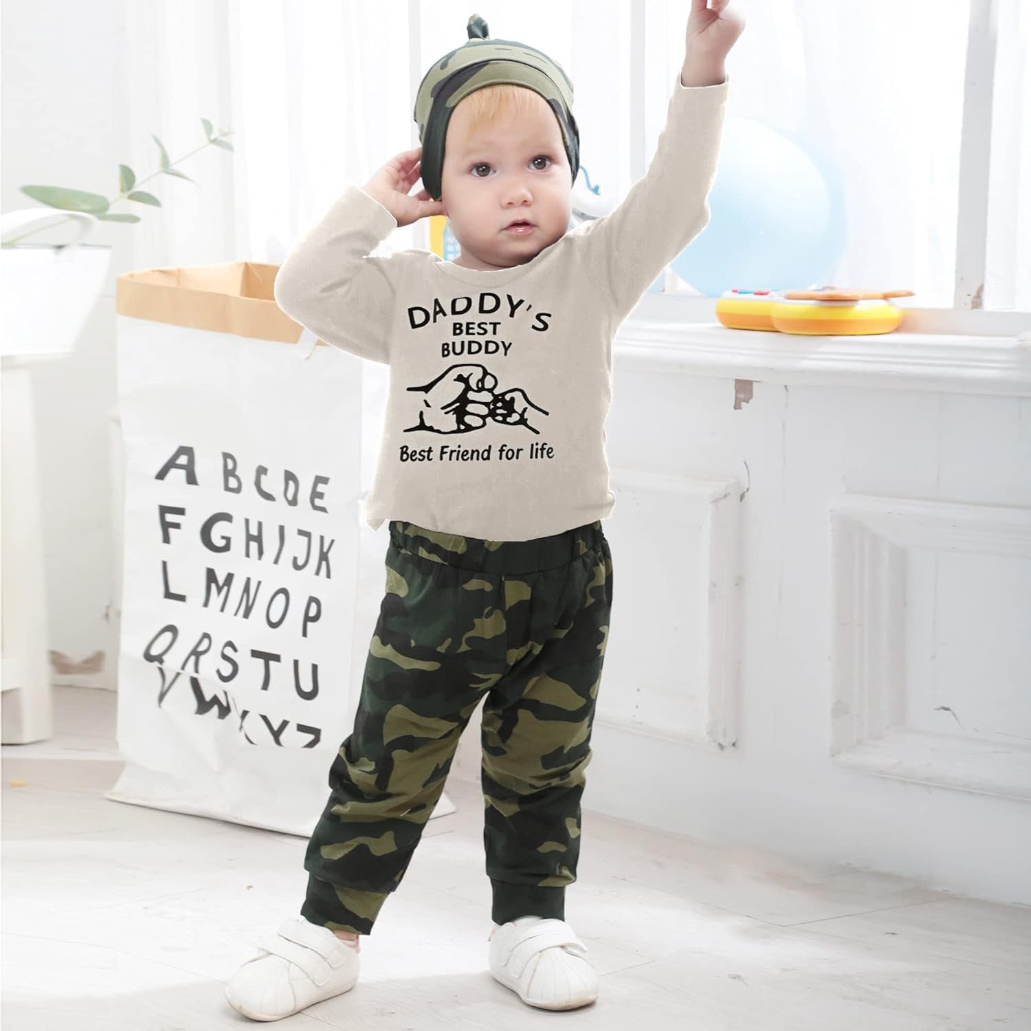 Newborn Baby Boy Clothes Outfits Infant Boy Letter Print Romper Pants Clothing Set