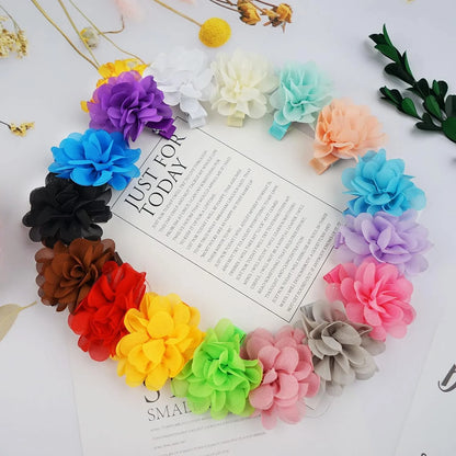 40PCS 2" Chiffon Flower Hair Bows Clips Flower Tiny Hair Clips Fine Hair for Girls Infants Toddlers Set of 20 Pairs