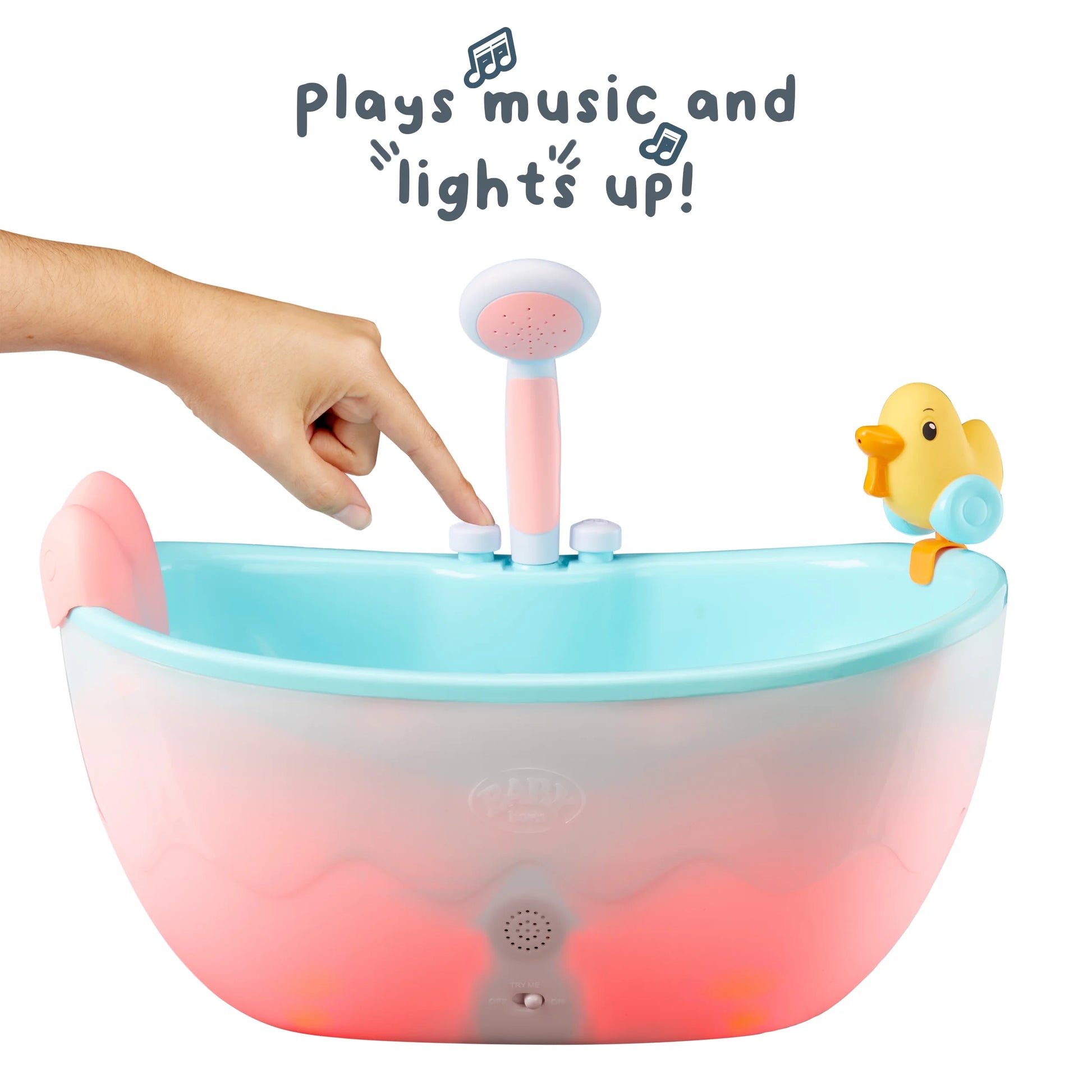 Baby Doll Musical Light up Bathtub with Working Shower, Fits Dolls up to 17", Ages 3+