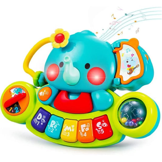 Baby Toys 6 to 12 Months, 6 Month Old Baby Toys 0-6 Months Infant Toys 6-12 Months Elephant Musical Light up Baby Piano Toy 9 12 18 Month Old Baby Toys