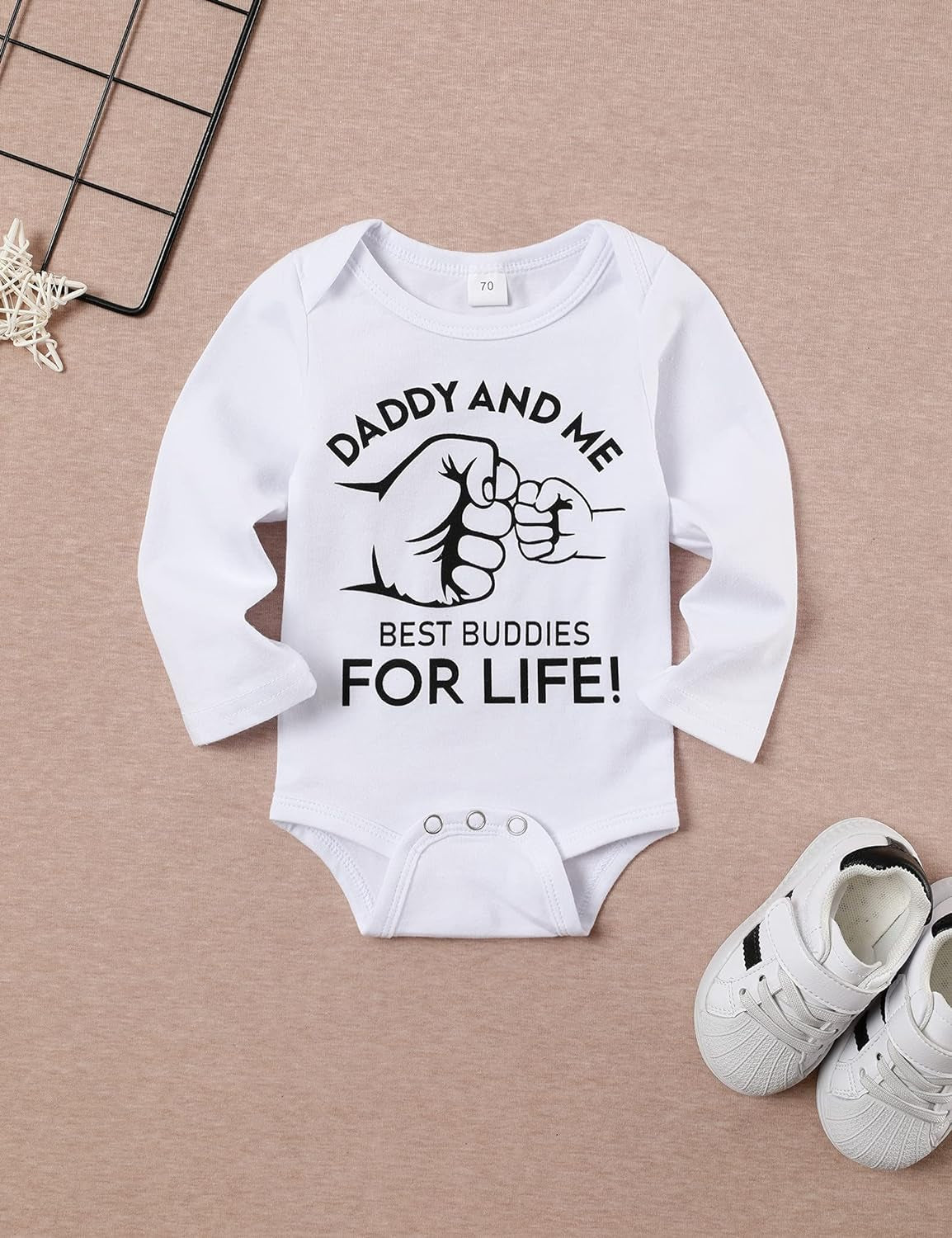 Newborn Infant Baby Boy Clothes Letter Print Romper Pants Set Hat 3PC Outfits Set