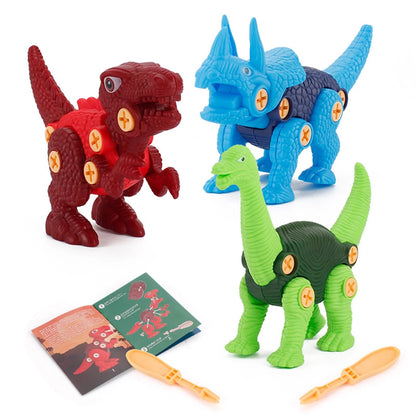 Take Apart Dinosaur Toys for Boys Building Play Kit with Screwdrivers DIY Construction Engineering Set and Learning for Kids 3 Dinosaurs Easter Christmas Birthday Gifts