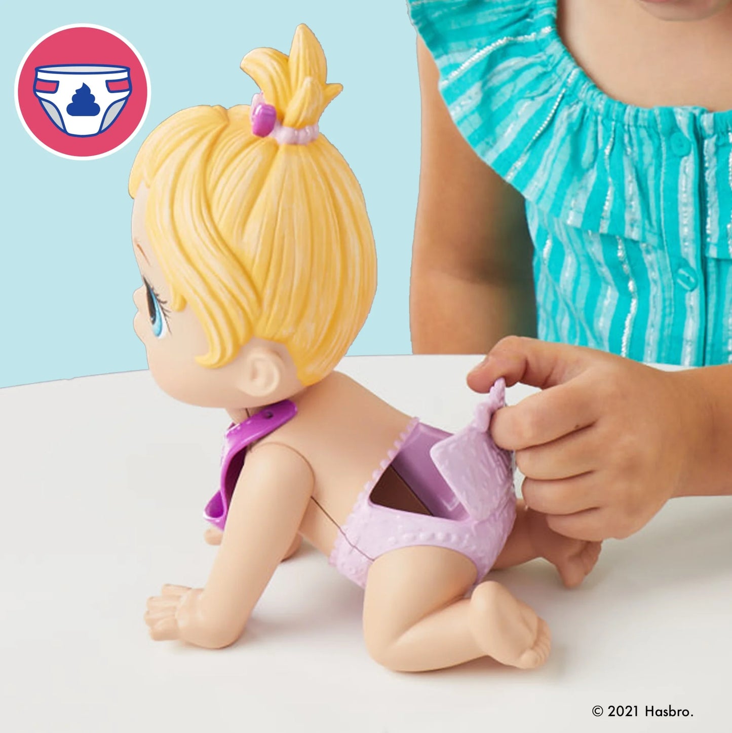 Lil Snacks Doll, Eats and "Poops," 8-Inch Baby Doll Toy, Kids Ages 3+, Blonde Hair