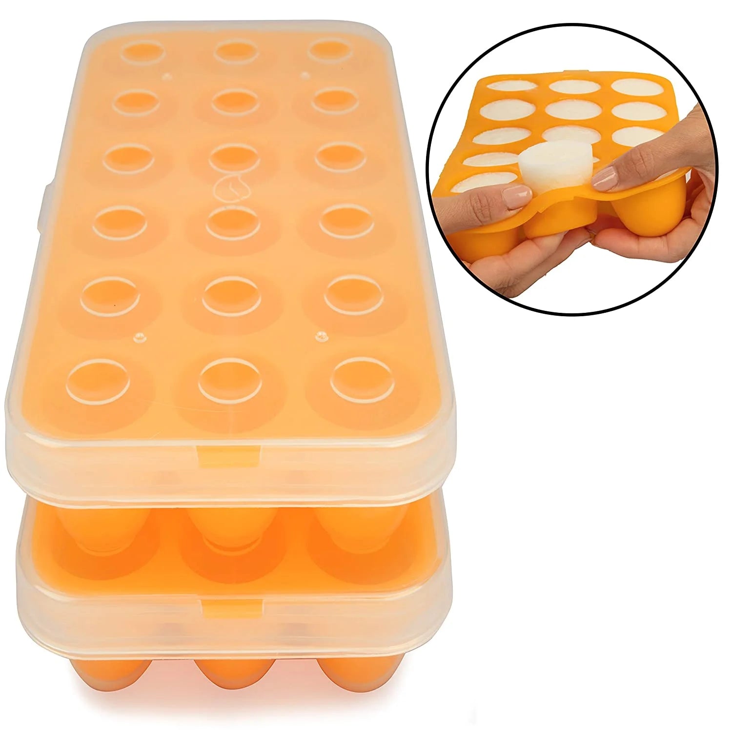 Silicone Baby Food Storage Tray (2 Pack) - Pop Out 1Oz Portion Silicone Freezer Tray - Non Toxic, BPA & PVC Free - Great Mother'S Day Gift