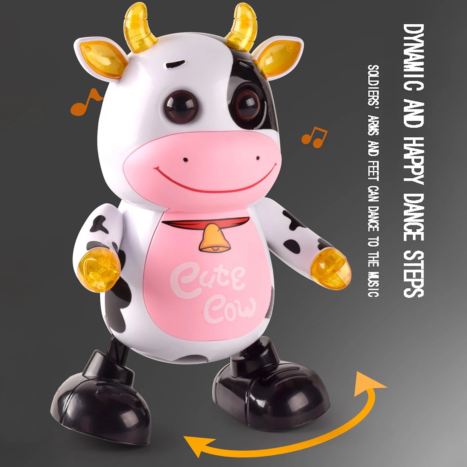 Dancing Cow Robot Toy with Light and Sound Guide Baby Crawling Educational Toy