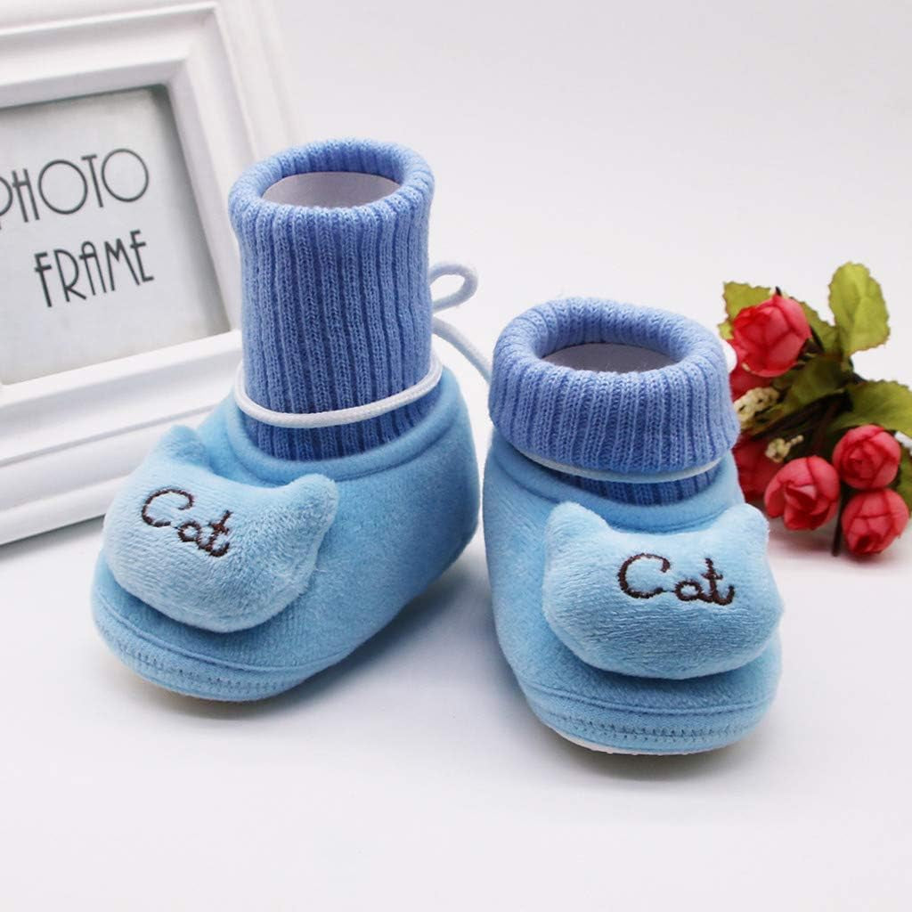 Infant Newborn Baby Girls Cashmere Plush Cat Winter Boots Soft Sole Warm Shoes Baby Girls Shoes Toddler Walkers K167