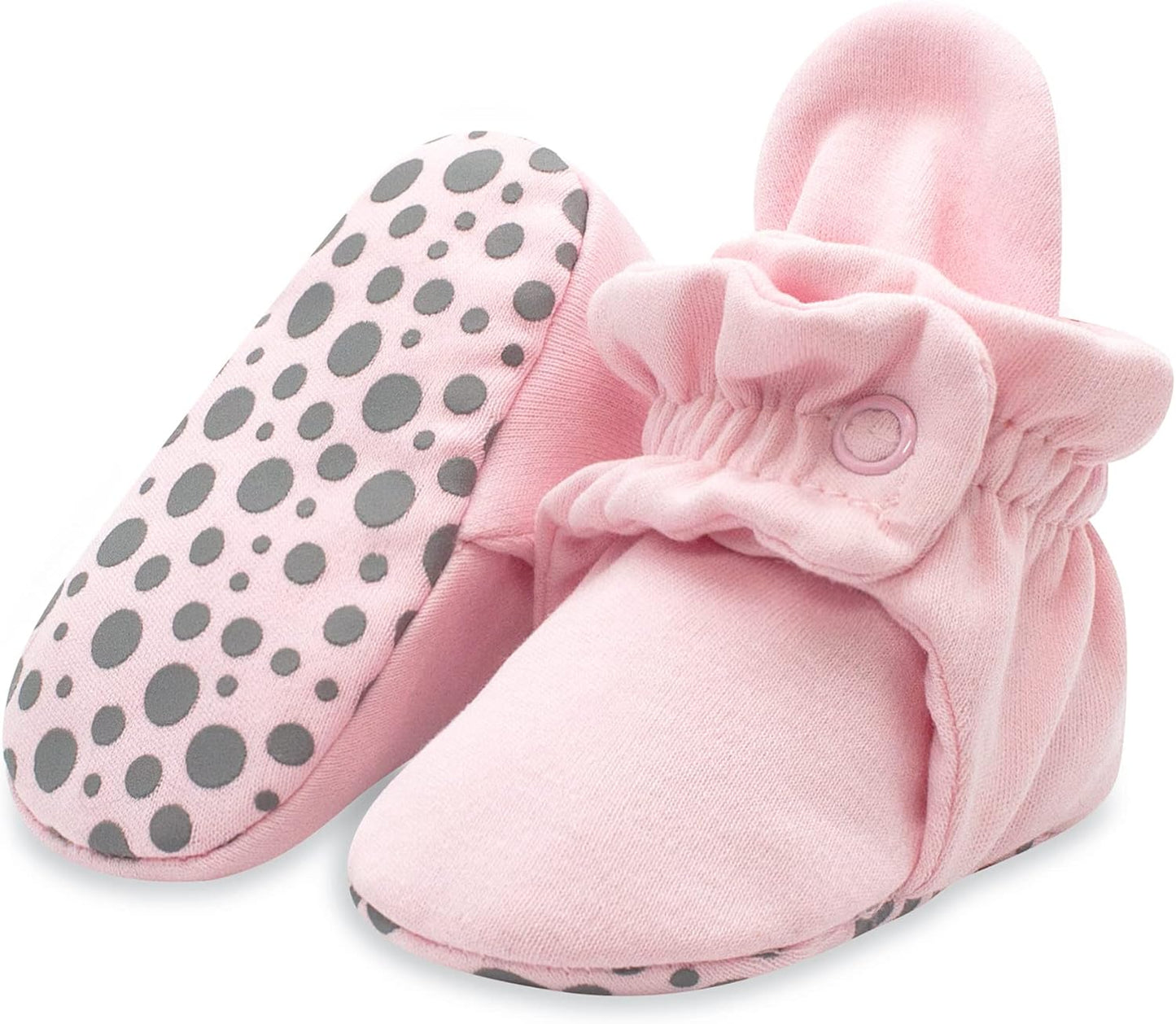 Unisex Organic Cotton Baby Booties with Gripper Soles