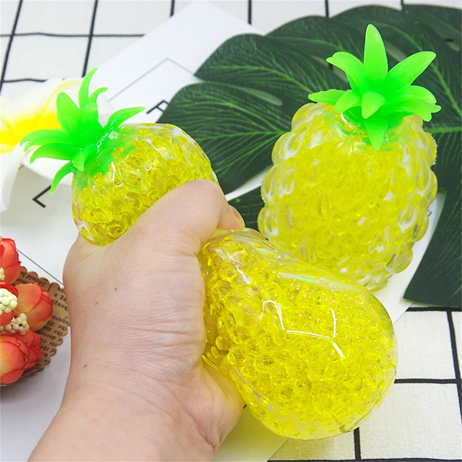 Pineapple Stress Ball, Squishy Toy Stress Ball for Adults with Anxiety Autism, Pineapple Fruit Squeeze Balls Sensory Toy for Pressure Release Party Gift