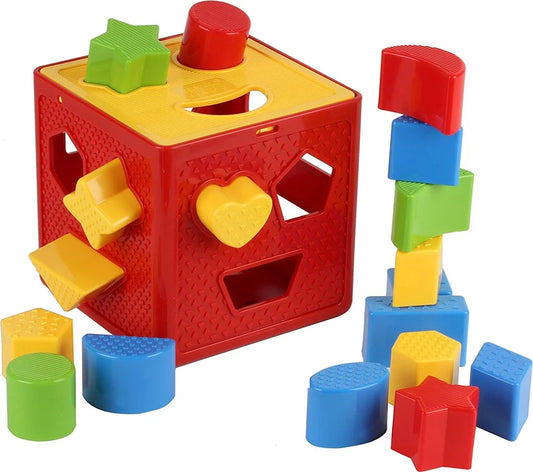 Baby Blocks Shape Sorter Toy - Children'S Blocks Includes 18 Shapes - Color Recognition Shape Toys with Colorful Sorter Cube Box - My First Baby Toys - Toys Gift for Boys and Girls