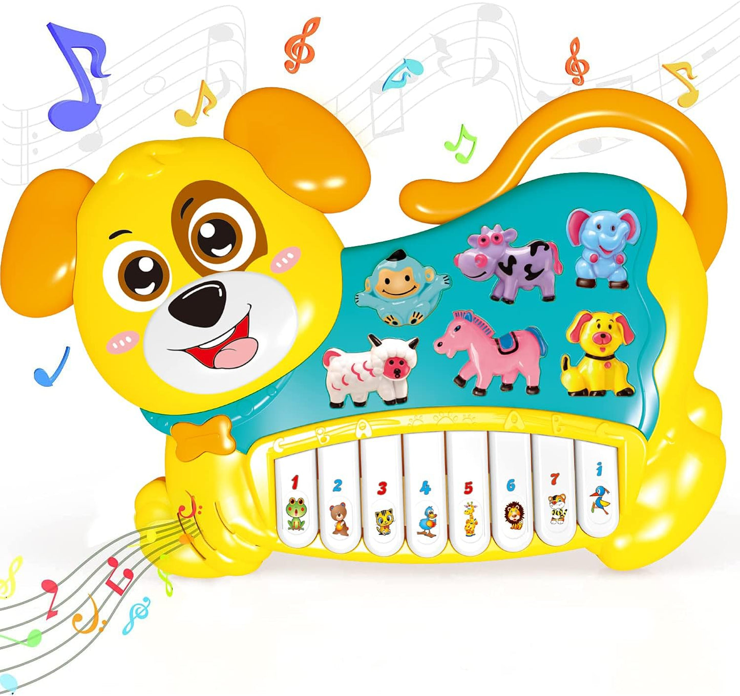 Baby Piano Toys 18 Months Light up Baby Musical Toys Early Learning Educational Baby Keyboard Infant Toys Baby Dog Piano Boys Girls Toddlers Gifts 18 Months