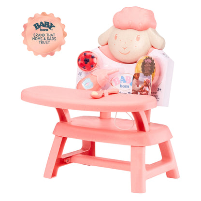 Baby Doll Mealtime Table - with Food, Sturdy, High-End Design, Fits Dolls to 17", Kids 3 +