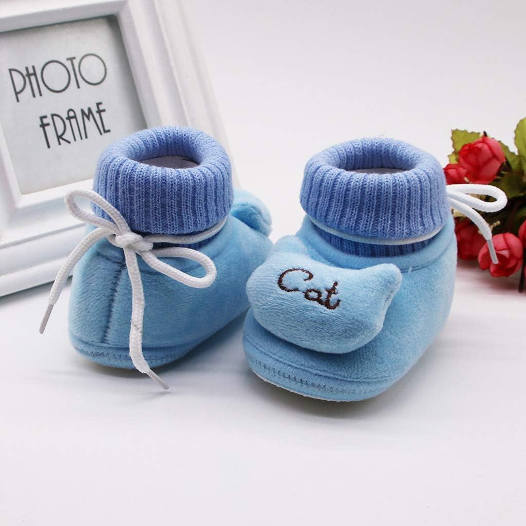 Infant Newborn Baby Girls Cashmere Plush Cat Winter Boots Soft Sole Warm Shoes Baby Girls Shoes Toddler Walkers K167