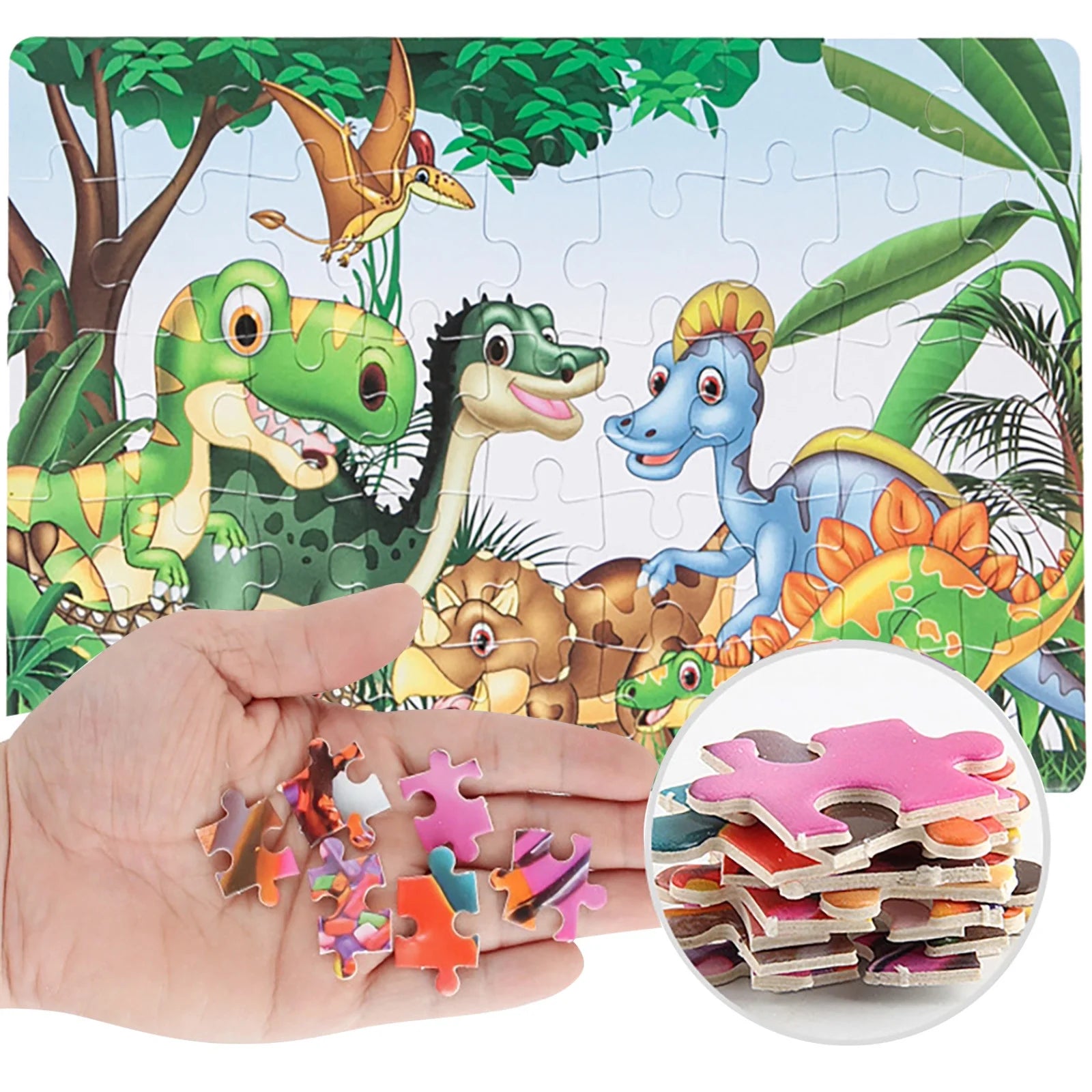 Puzzles for Kids Ages 4-8 Year Old 45 Piece Colorful Wooden Puzzles for Toddler