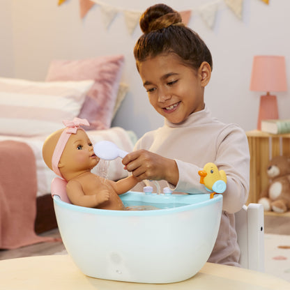 Baby Doll Musical Light up Bathtub with Working Shower, Fits Dolls up to 17", Ages 3+