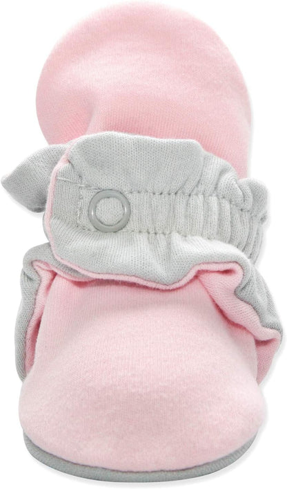 Organic Cotton Baby Booties, Soft Sole Stay-On Baby Shoes