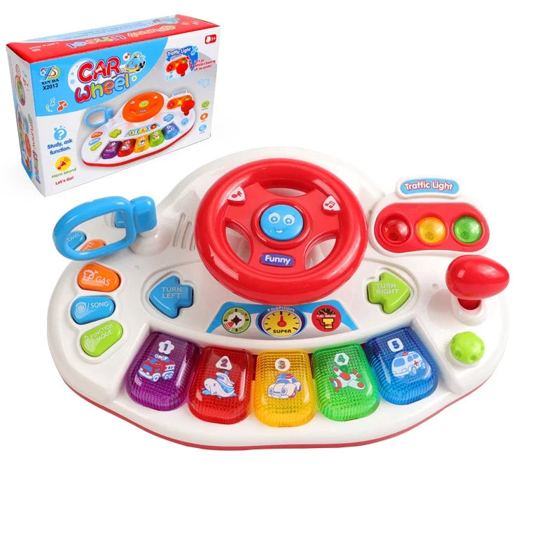 Baby Musical Toy 6 to 12 Months Light up Steering Wheel Toy with Traffic Light & Sound for 6 8 9 10 Months Infant Learning Development Baby Toys Gifts for 1 2 Year Old Boys Girls