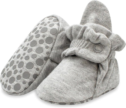 Unisex Organic Cotton Baby Booties with Gripper Soles