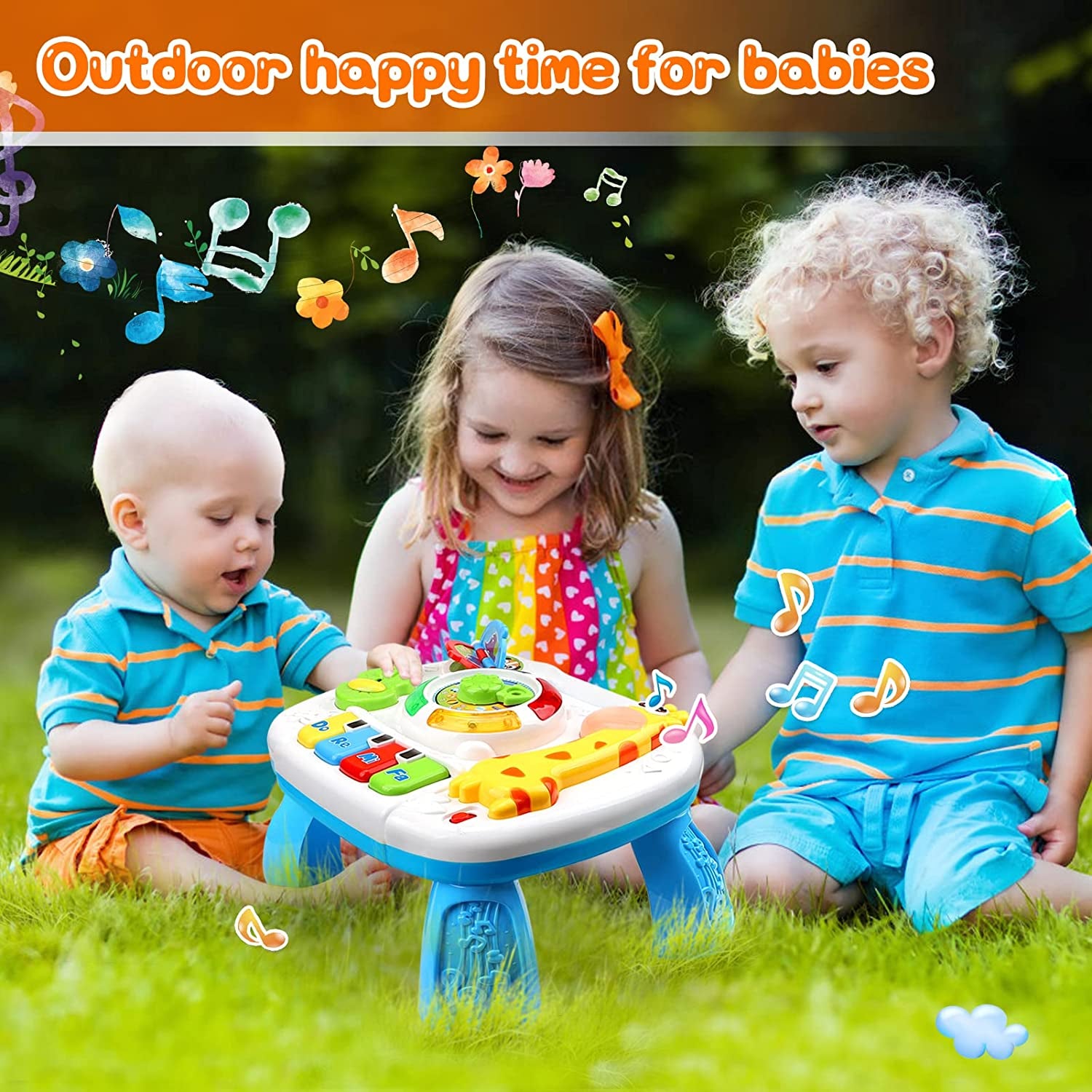 Baby Toys 6 to 12 Months, Musical Learning Table Baby Toys for 1 2 3 Year Old Boys Girls Early Education Activity Center Baby Toys 12-18 Months Kids Toddler Birthday Gifts