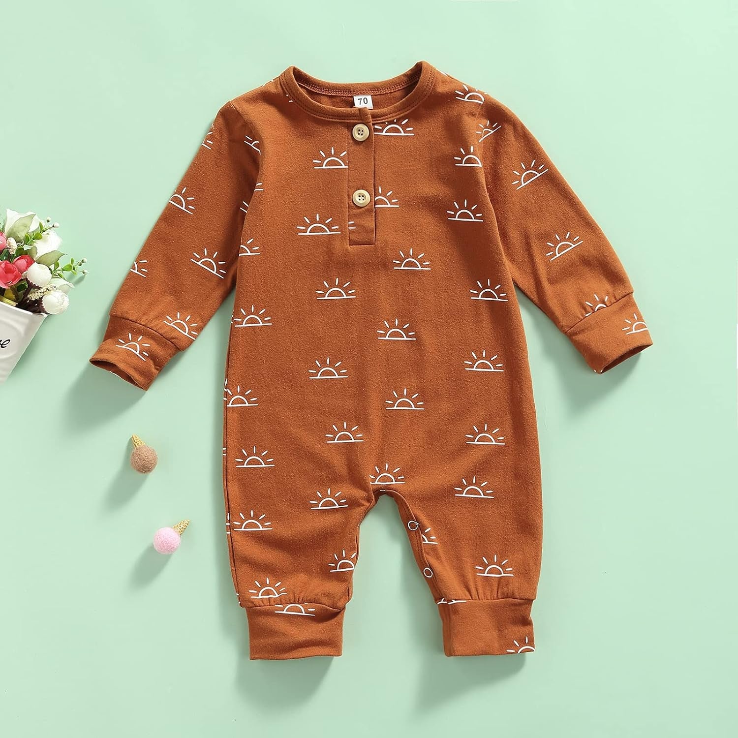 Newborn Toddler Baby Boy Girl Clothes 3 6 12 18 Months Spring Fall Long Sleeve Romper Outfits