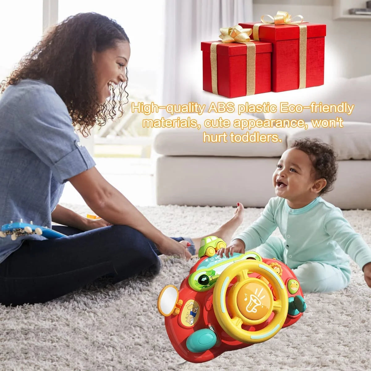 Baby Sensory Toys for 1 Year Old, Musical Steering Wheel Toy for Toddlers 1 2 Years Birthday Christmas Gifts