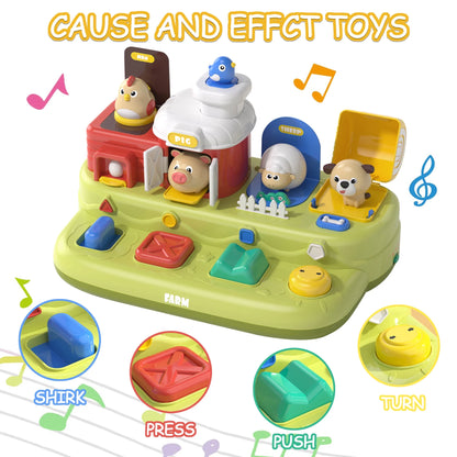 Learning Toys for 1 2 3 Year Old Boys Girls Toddlers, Cause and Effect Interactive Baby Toys for 1 Year Old, Montessori Learning Toy for Toddlers 1-3