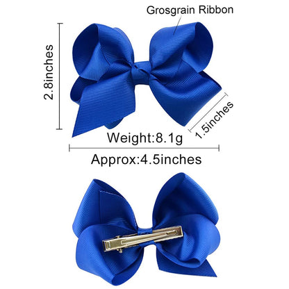 40PCS 4.5 Inch Hair Bows for Girls Grosgrain Ribbon Toddler Hair Accessories with Alligator Clips for Toddlers Baby Girls Kids Teens in Pairs