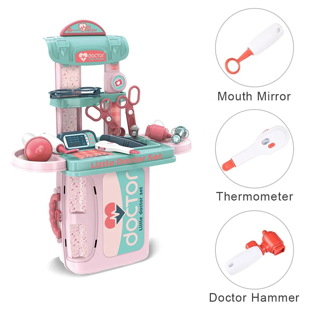 20 Pcs Toy Medical Kit for Kids Play Doctor Kit Kid Toy Set Playing Tool Set Medical Playing Kit with Portable Storage Case