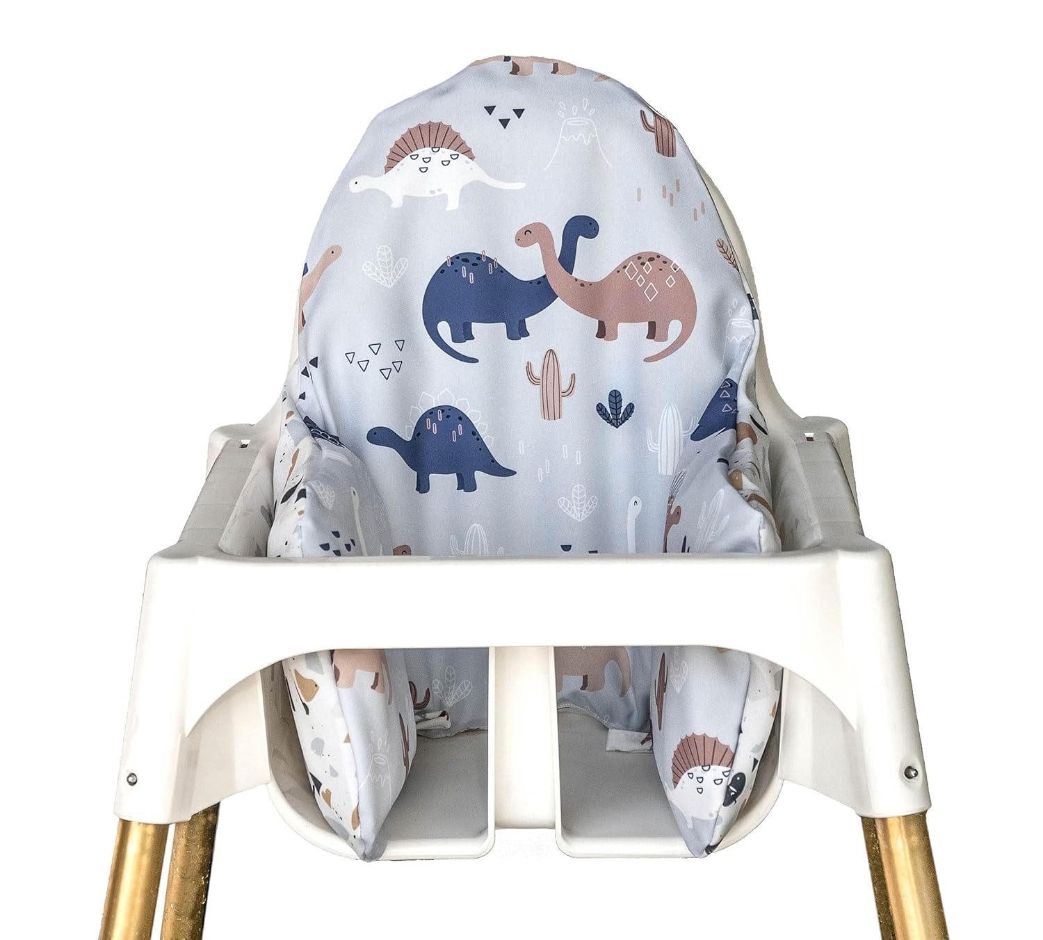 Premium High Chair Cushion Cover | Compatible with IKEA High Chair Accessories for Antilop Highchair | Reversible | Soft, Durable, Parent & Baby Approved for Baby High Chair (Terrazzo/Dinos)