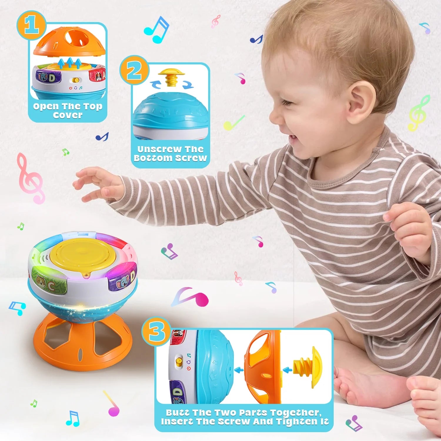 Baby Toys 6-12 Months, Toddler Toys 1-3 for Girls Boys, Baby Learn Walk Crawling Toys